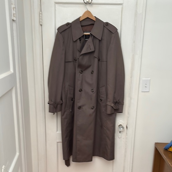 Men's Double-Breasted Trench Coat - Brown - Picture 1 of 7